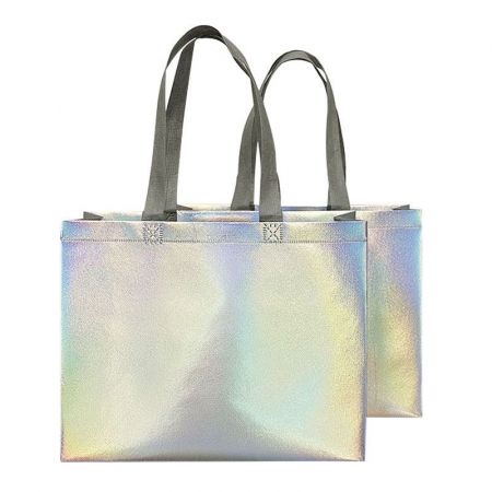 Holograhpic Non-woven Logo Gift Tote Bag - 18.5"w x 14"h x 4.7"d
