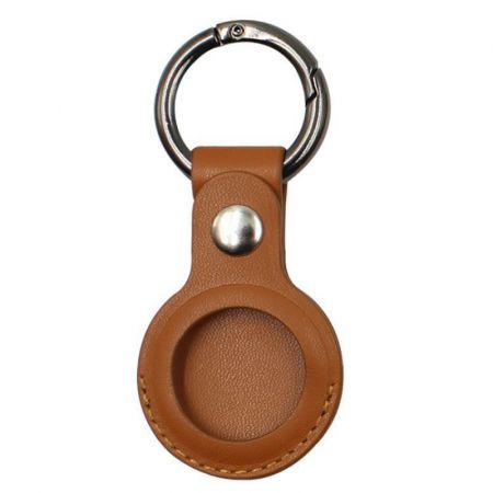 Leather Custom AirTag Case with Keyring