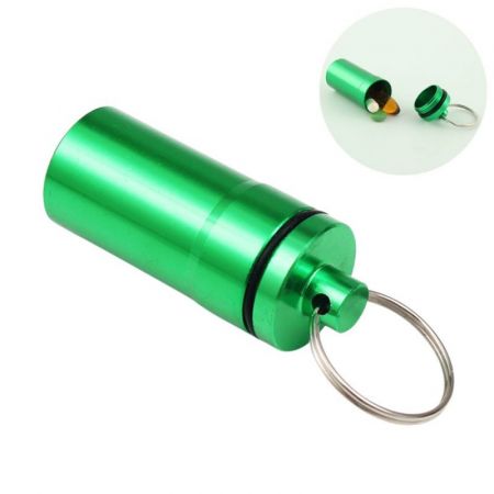 Pill Box Shaped Custom Metal Keychain