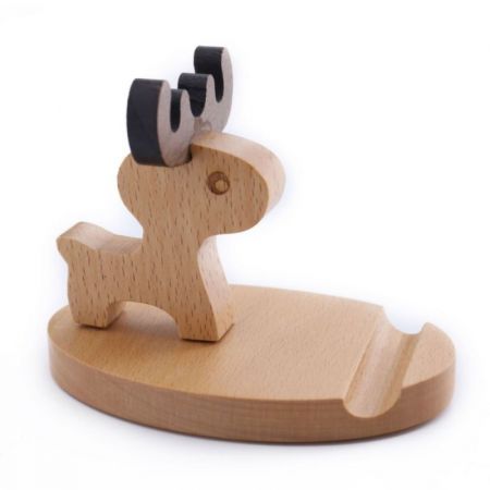 Wooden Deer Personalized Phone Stand