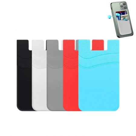 Dual Pocket Silicone Imprinted Phone Wallet