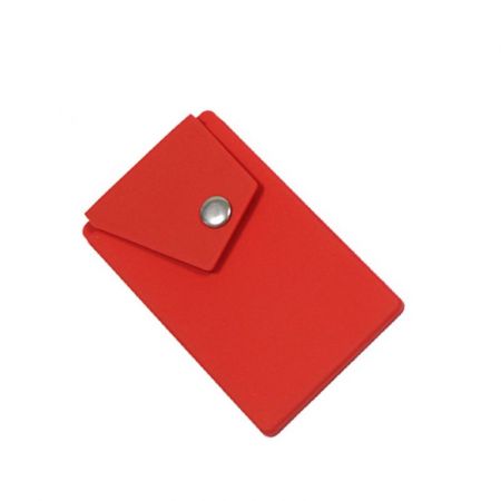 Silicone Promotional Phone Wallet with Snap Pocket