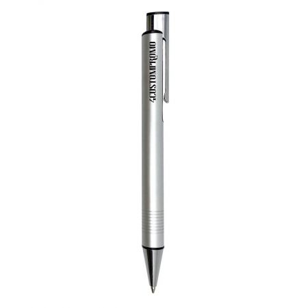 Logo Branded Custom Silver Clip Ballpoint Pens