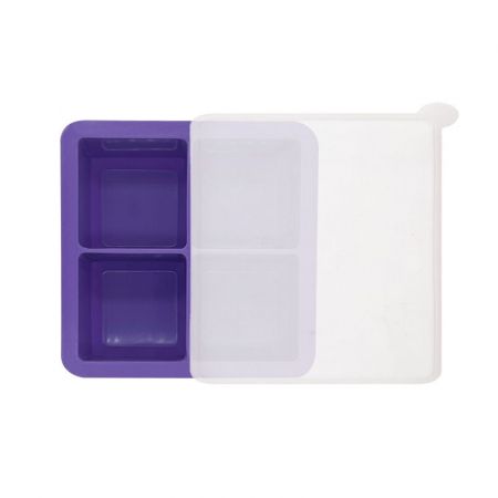4-Piece Square Ice Cube Mold with Lid