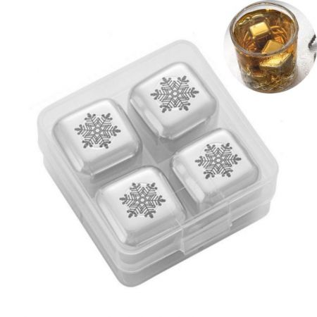 Stainless Steel Chilling Ice Cubes & Travel Case