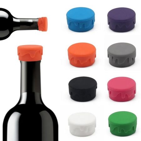 Reusable Silicone Imprinted Wine Stopper Cap