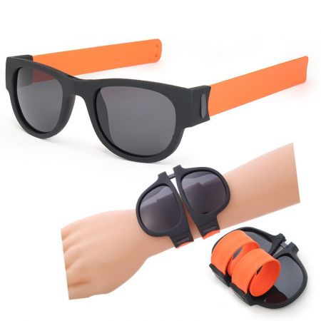 Flexible Folding Logo Slap Bracelet Sunglasses