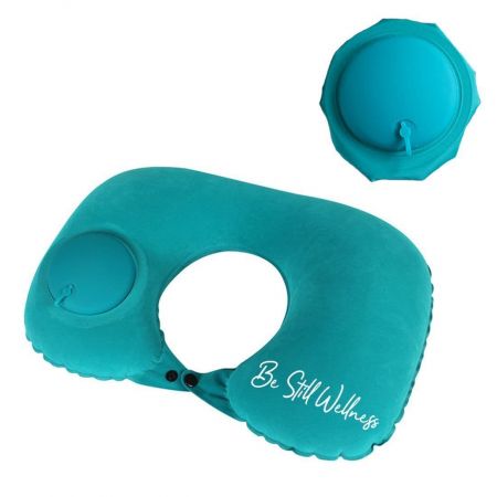 Custom U-shaped Pressing Inflatable Travel Neck Pillow