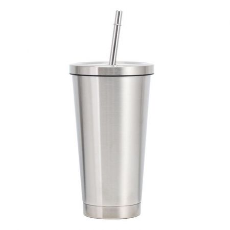 Double Wall Stainless Steel Custom Straw Tumblers - 17 oz.