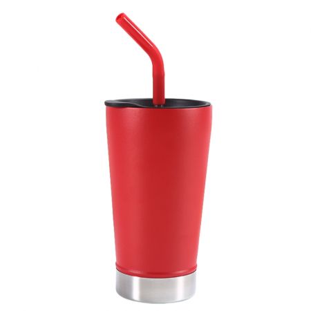 Double Wall Promotional Straw Travel Tumbler - 17 oz.