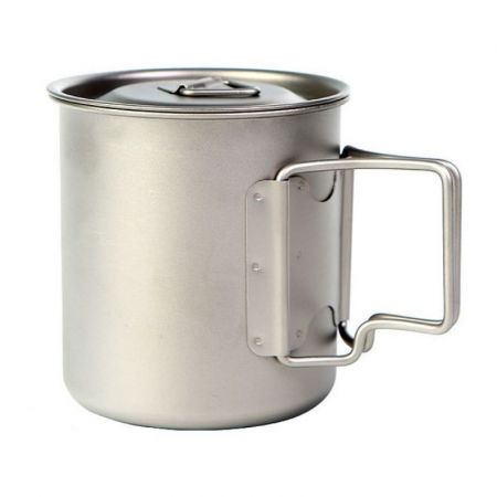 12 oz. Titanium Pot Custom Camping Mug with Lid