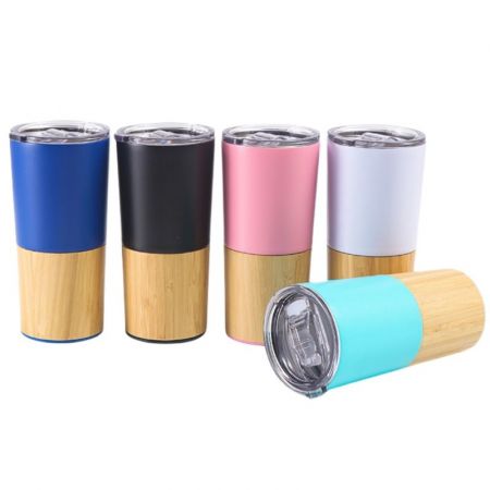 20 oz. Insulated Stainless Steel Bamboo Tumbler