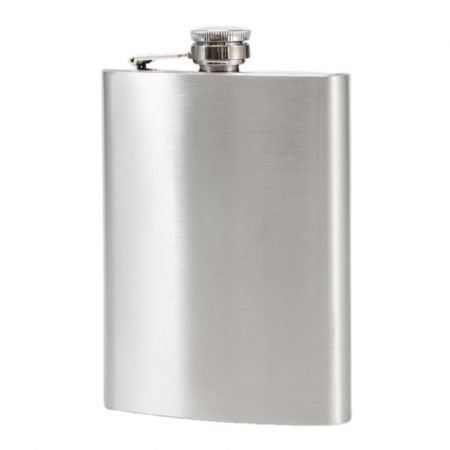 Stainless Steel Logo Imprinted Hip Flask - 8 oz.