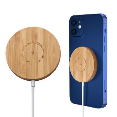 15W Magnetic Bamboo Custom Fast Wireless Charger