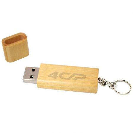 Custom Wood USB Flash Drive with Keychain Promotional Imprinted Gifts