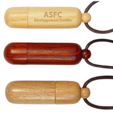 Capsule Shaped Wooden Custom USB Flash Drive Promotional Imprinted Gifts