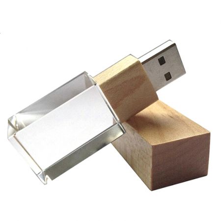 Eco-friendly Wood Custom Crystal USB Flash Drive