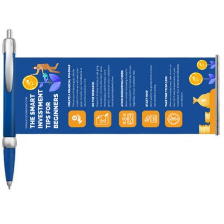 Custom Full Color Imprinted Plastic Grip Promotional Banner Pen