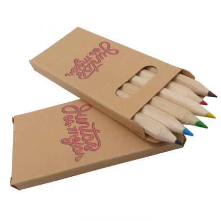 Custom Promotional 6-Pack Wooden Colored Branded Pencil Set