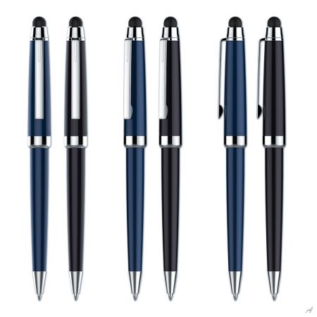 Custom Silver Trim Budget Push-Action Promotional Pen