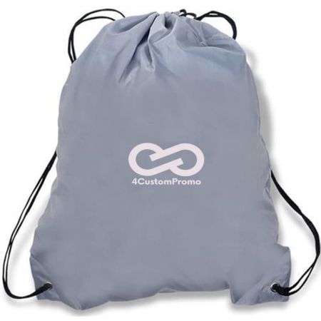 Custom Imprinted Polyester Sports Drawstring Backpack - 14.5"w x 17.5"h