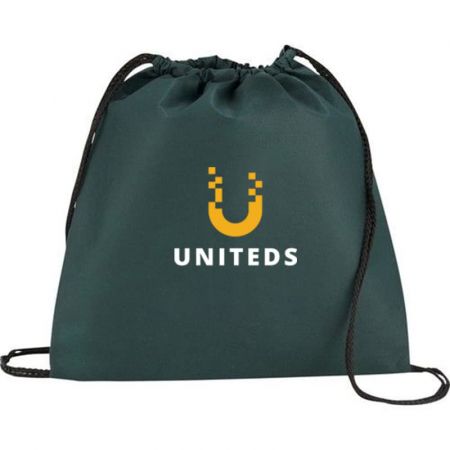 Custom Cinch Up Promotional Logo Drawstring Backpack - 14.5"w x 14.5"h