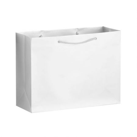 Foil Stamped Custom Glossy Laminated Promotional Paper Shopping Bag - 14"w X 10"h X 5"d