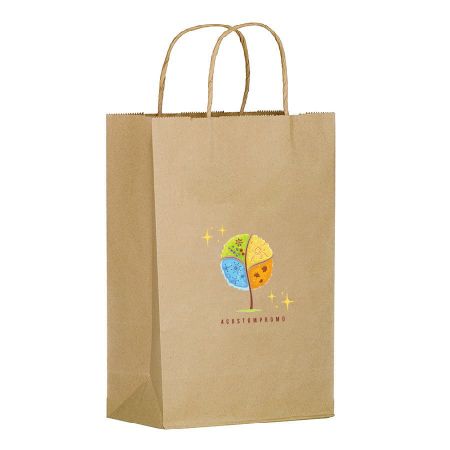 Custom Full Color Kraft Promotional Twisted Handle Shopping Bag - 10"wx 12.5"h x 4.5"d