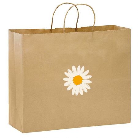 Imprinted Matte Finish Custom Promotional Twisted Handle Shopping Bag- 16.5"w x 12"h x 5"d