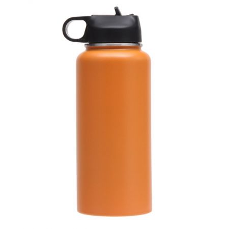 Wide Mouth Custom Large Vacuum Water Bottle with Straw Lid - 32 oz.